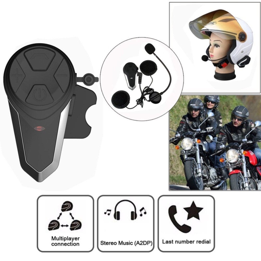 BT-S3 1000M Wireless Portable Motor Bluetooth Intercom Motorcycle Helmet Interphone Headset Waterproof Wireless Bluetooth Motoy