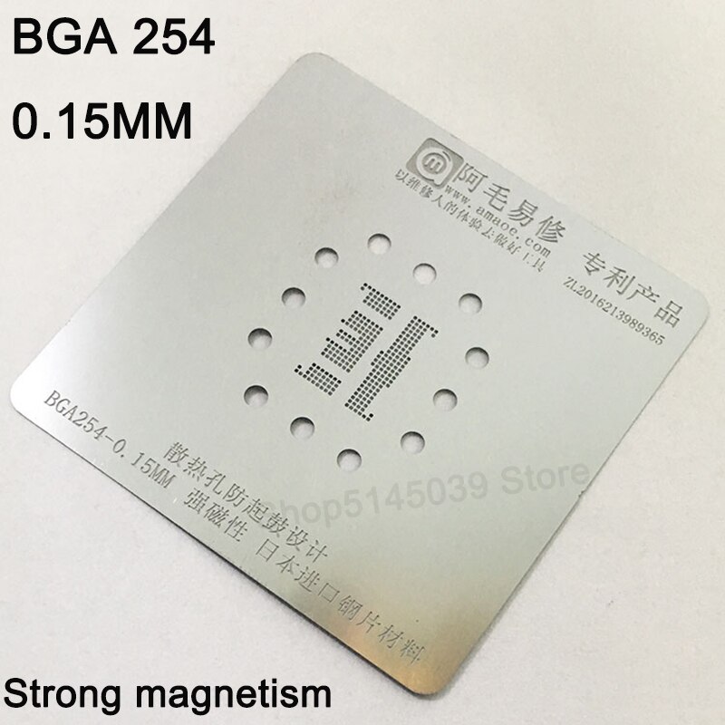 Bga 153 162 169 186 221 254 bga stencil emmc emcp ufs reballing ic chip stift löda bga stark magnetism mall