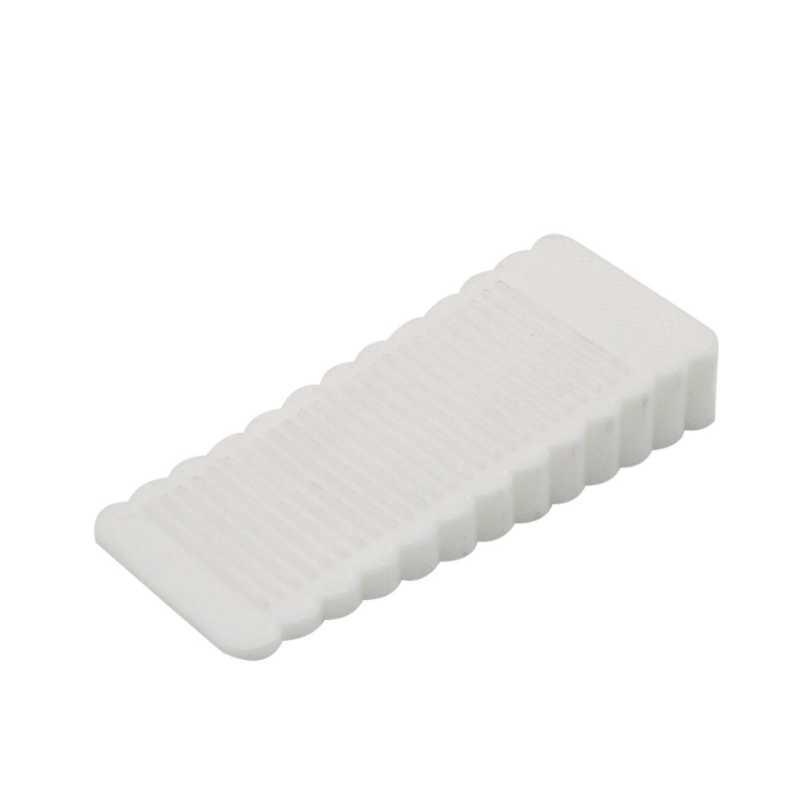 Safety Silicone Door Stopper Door Bottom Windproof Block Wedge Door Stopper Home Office Door Rear Retainer Anti-collision Pad: S / WHITE