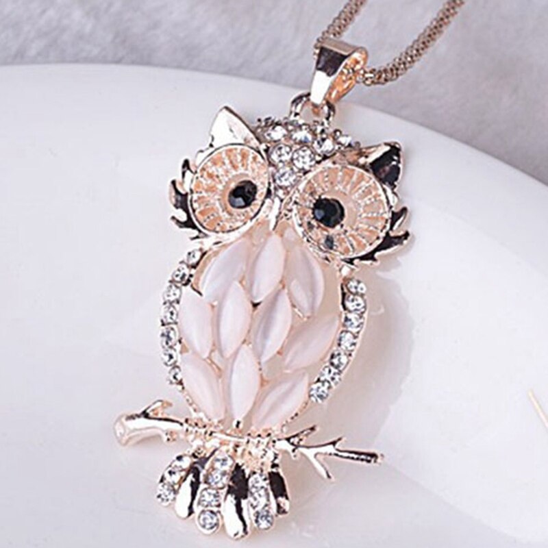 Collier en Zircon pour femme, mignon, hibou, lune, lettre, pendentif, étoiles, exquis, romantique, bijoux de fête de la saint-valentin: NL7798GD