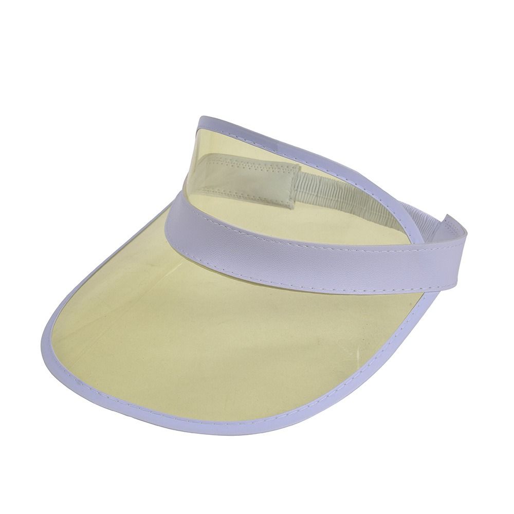 Pvc sommerbaseballhatt gjennomsiktig plast sportsvisirer dame menn anti-uv solhette utendørs solskjermhatt: Gul