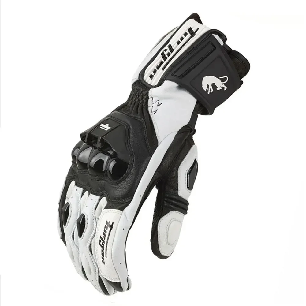 Motorsykkelhansker i skinn, karbonfiber, sommer, vinter, langrenn, terrengsykkel, motorsykkelhansker, ridning, motorsykkelrytterhanske: Klar / L