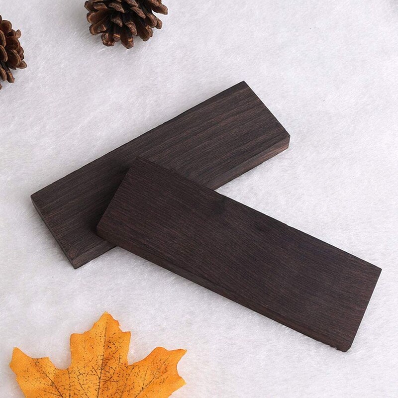 2 Pcs Black Ebony Lumber Wood Timber Handle Plate for Music Instruments DIY Tools 3/8 Inch X 1.5 Inch X 5 Inch