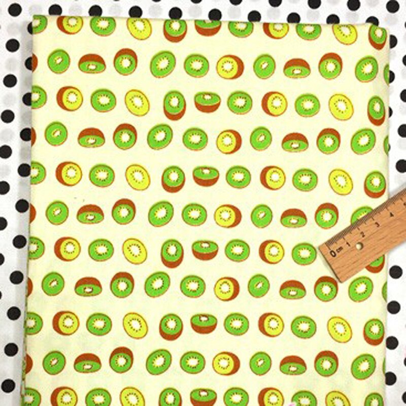 100% algodón viaPhil fruta fresca familia piña plátano DE SANDIA cereza Kiwi tela de Patchwork Tela de decoración para el hogar: kiwi 50x160cm