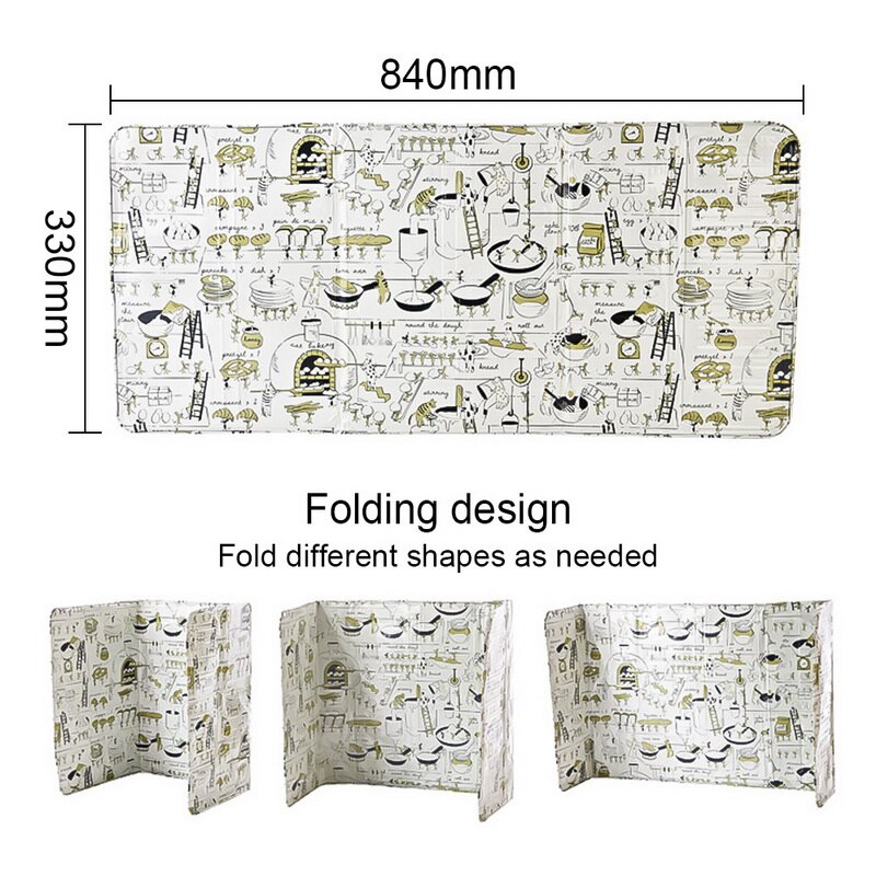 1PC Kitchen Gadgets Oil Splatter Screens Aluminium Foil Plate Gas Stove Splash Proof Baffle Home Kitchen Cooking Tools: D
