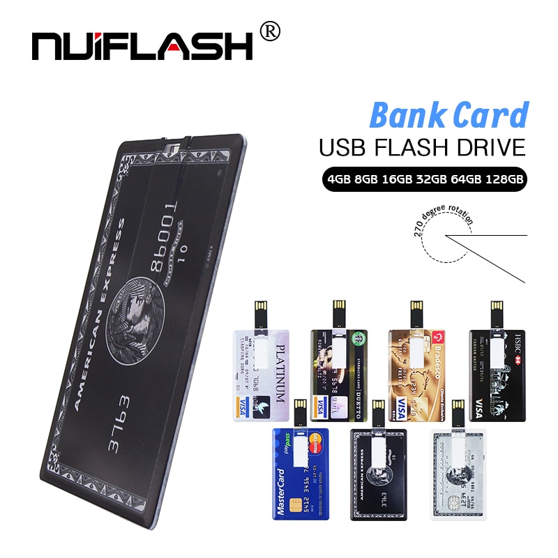 Real Capaciteit Bank Card USB Memory stick HSBC Master Credit card USB Flash Drive 64gb Pendrive 4GB 8GB 16GB 32GB pen drive 128gb