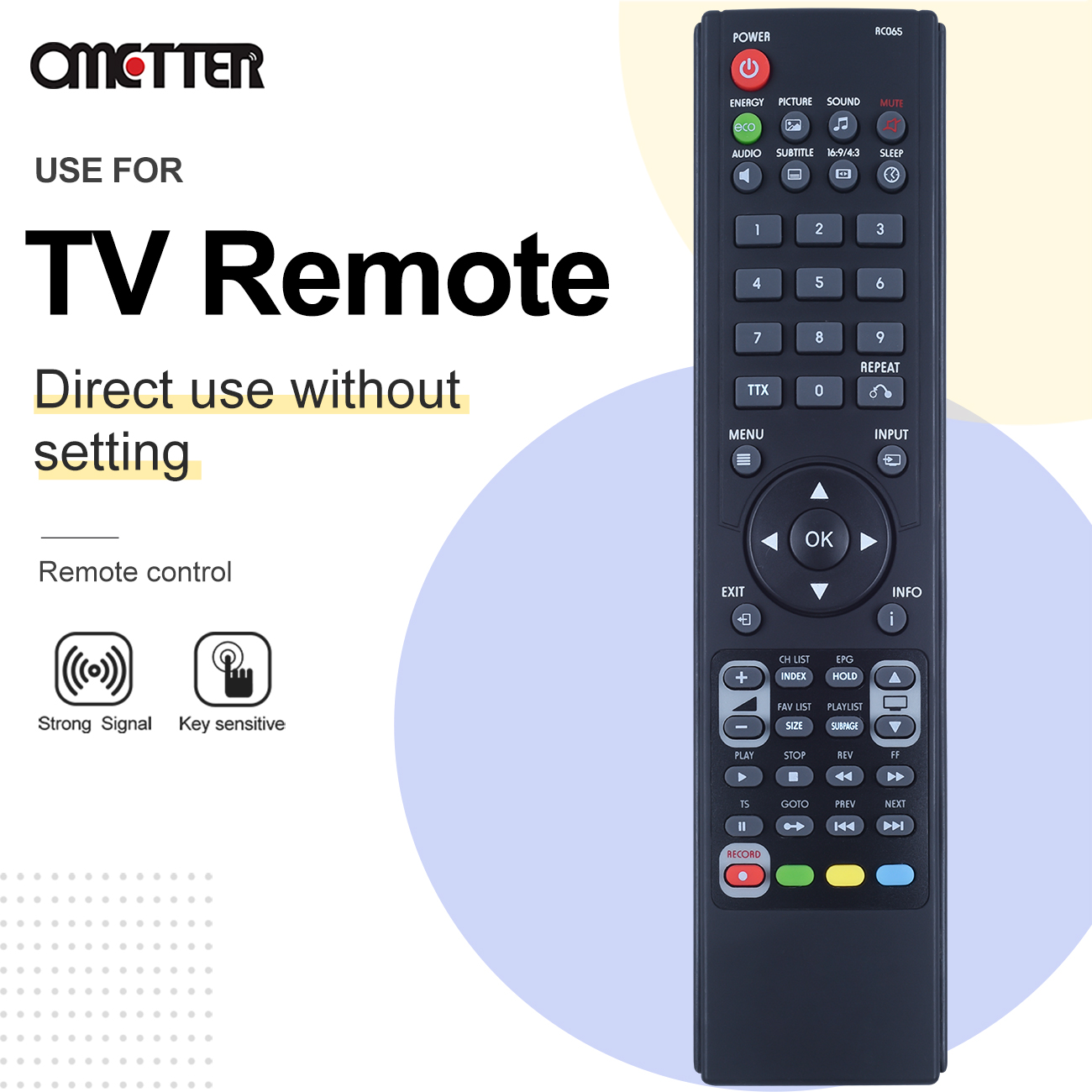 Remote Control for BLU:SENS LCD LED TV RC065 Controller