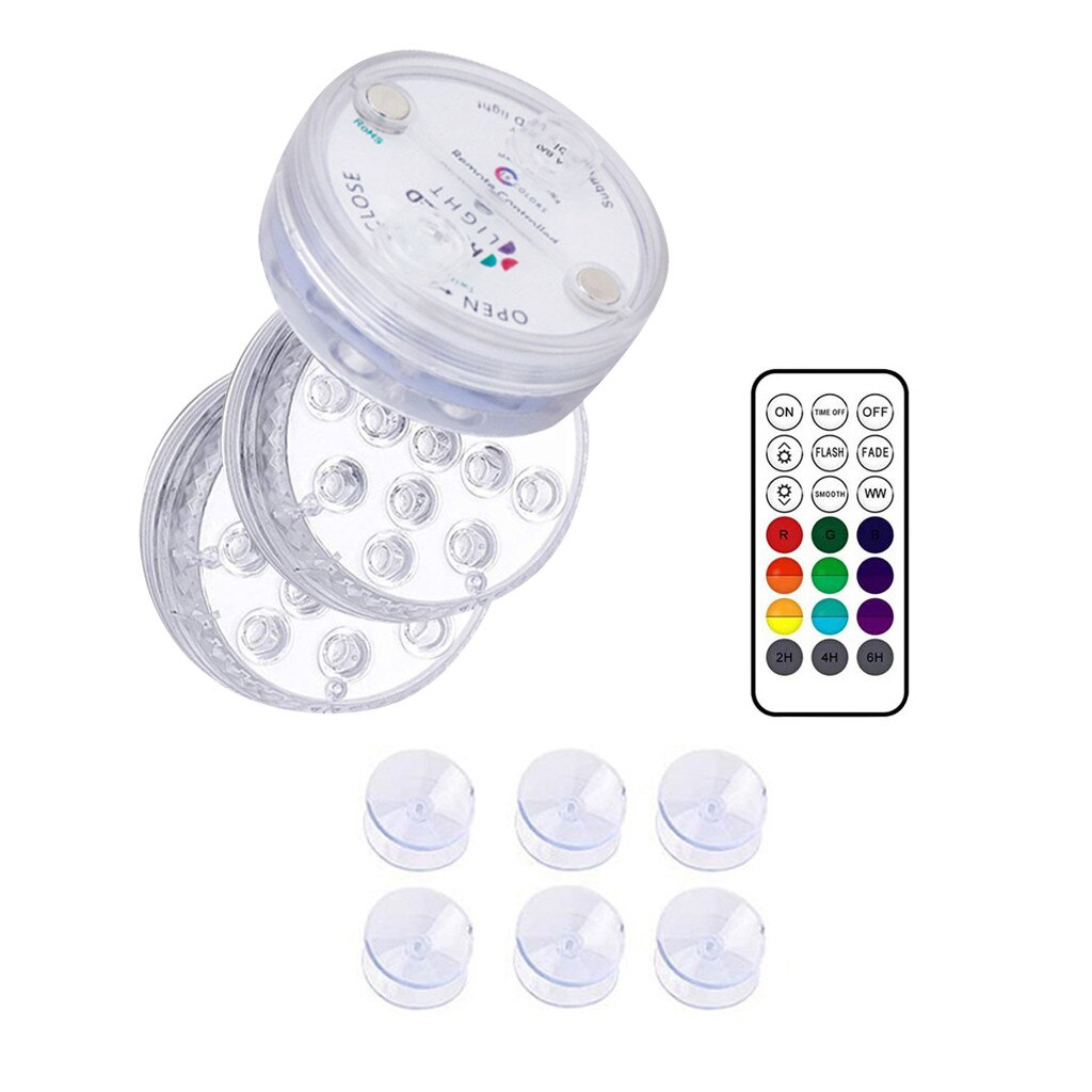 13 LED Lights Waterproof Remote Decoration Pool Pond Centerpieces Foundation: D