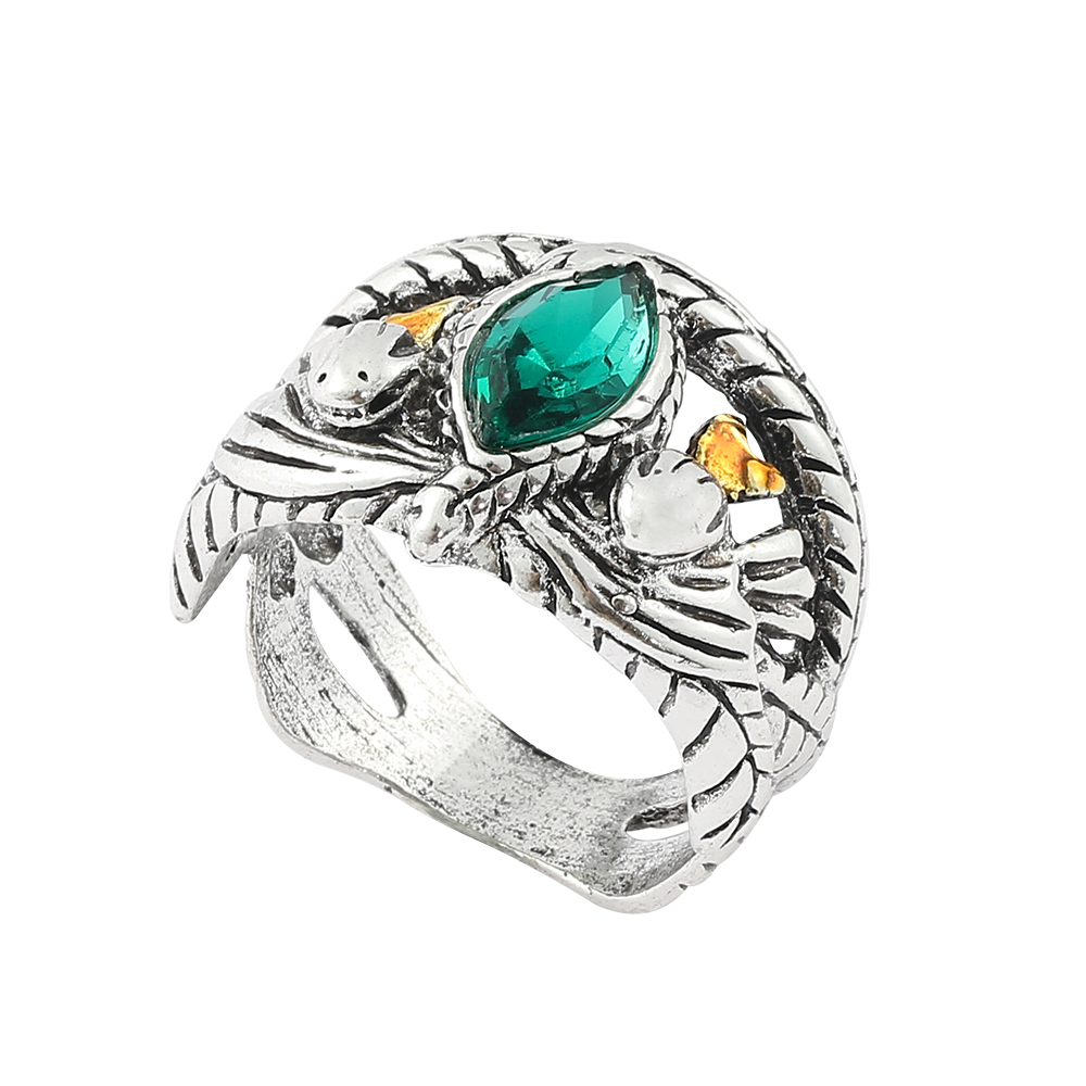Bague de seigneur de Barahir, Aragorn, Gondor, bagues en cristal vert, créativité cosplay, bijoux de personnalité, pour hommes