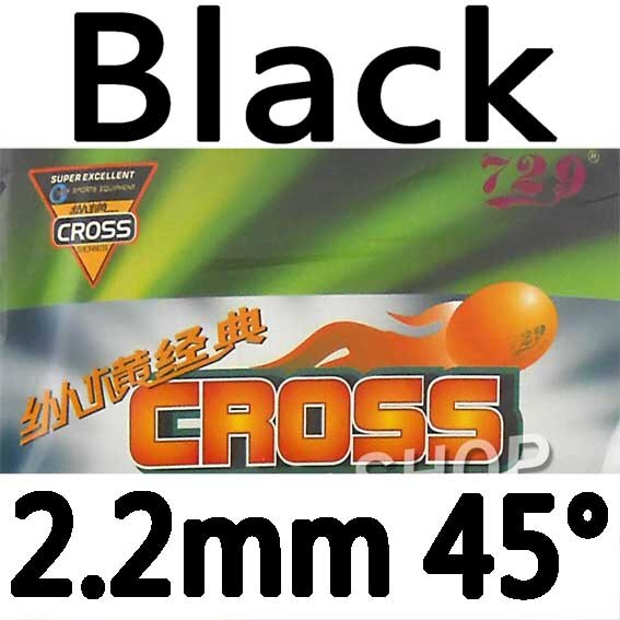 Original RITC 729 Cross Classical Pips-in Table Tennis PingPong Rubber With Sponge: Black 2.2mm 45