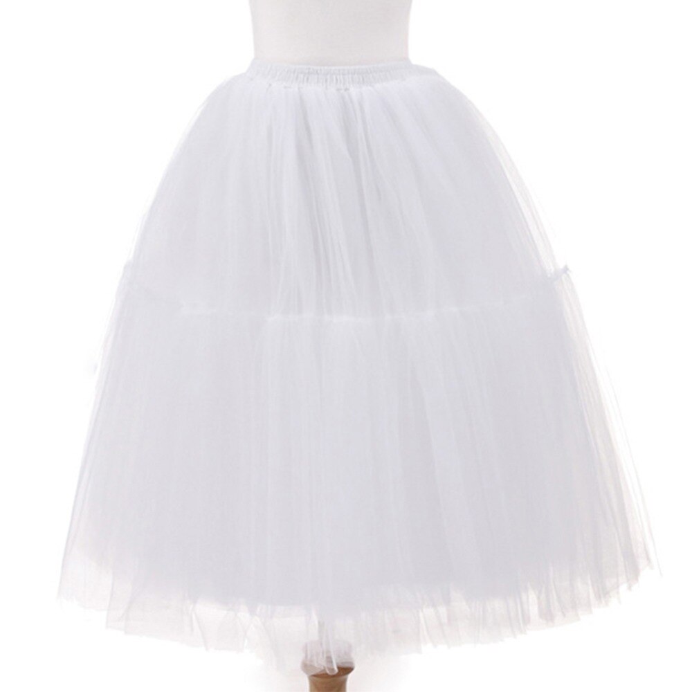 Korte Petticoat Tule Rokken Vrouwen Elastische Stretch Lagen Zomer Volwassen Tutu Rok Onderrok Rockabilly: WHITE