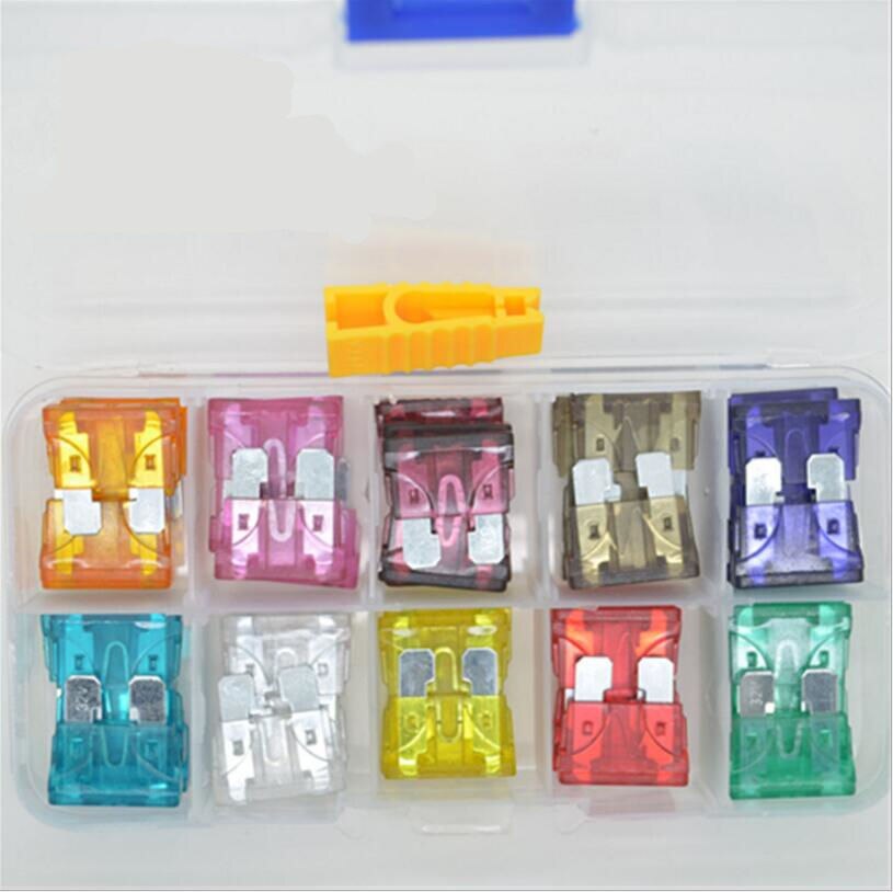 50PCS Auto Car Medium Straight Insertion Blade Car Fuse Assortment Kit 3/5/7.5/10/15/20/25/30/35/40A