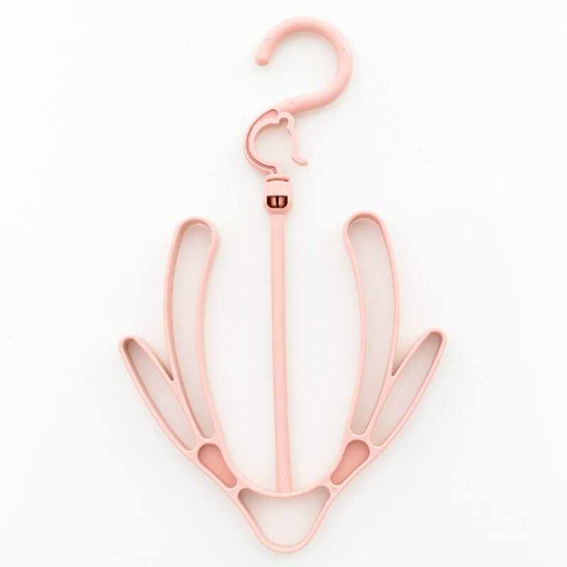 360 degrés rotatif coupe-vent chaussures cintre vêtements suspendus crochet support séchage sacs chaussures pantoufle vêtements Stand arbre: Type A Pink