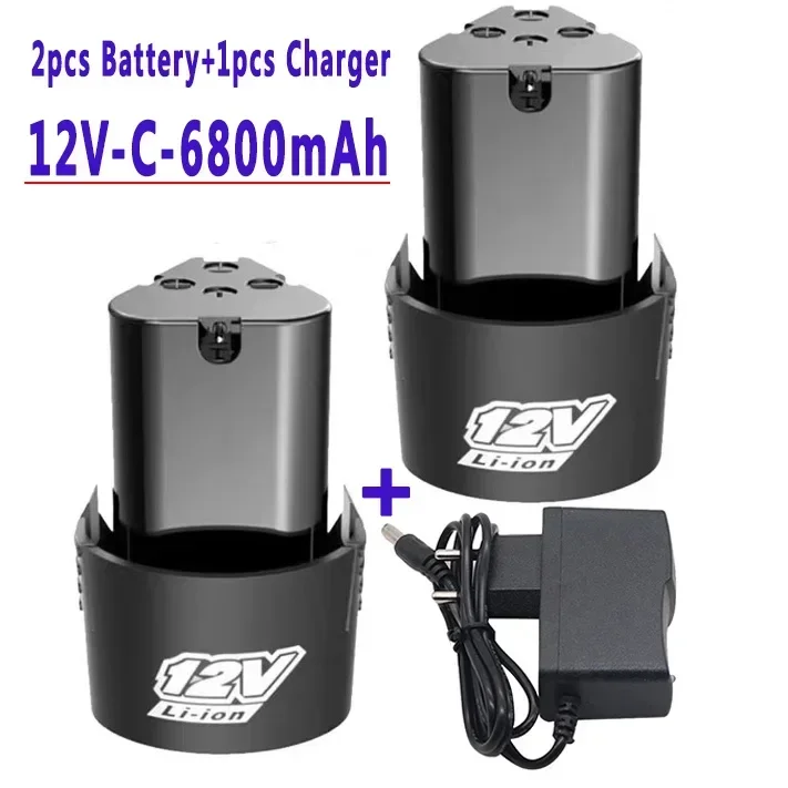 .Universal 12V 6800mAh Rechargeable Li-ion Lithium Battery For Power Tools Electric drill Electric Screwdriver Battery: Yellow