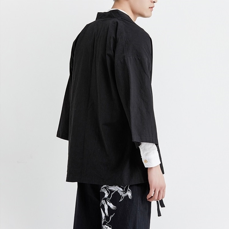 Japanese kimono cardigan men haori yukata male samurai costume clothing kimono jacket mens kimono shirt yukata haori KZ2033