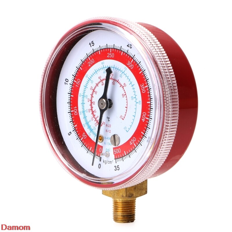 Red Air Conditioner R404/R134A/R22 Refrigerant High Pressure Gauge PSI KPA
