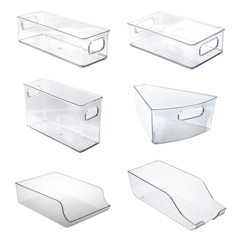 Refrigerator Organizer Bins Stackable Fridge Food Storage Box Clear Plastic Pantry Food Freezer Rack Organizer Tool