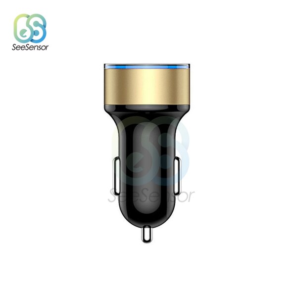 3.1a 5v usb-autolader met led-digitaal display, autolader voor mobiele telefoon, voor xiaomi samsung  s8, iphone 6 , 6s 7 8 plus, tablet: Goud