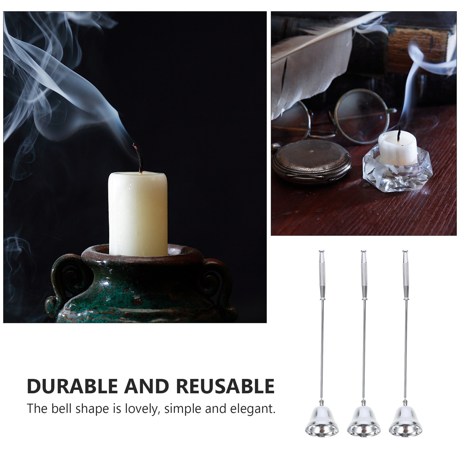 3 Stuks Metalen Kaars Snuiters Lont Snuffer Met Lange Handvatten Voor Stak Kaars Vlam