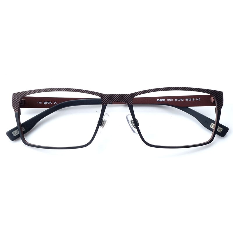 Men metal eyeglasses frames spectacles urban style myopia hyperopia prescription glasses demo lens: C3 brown black