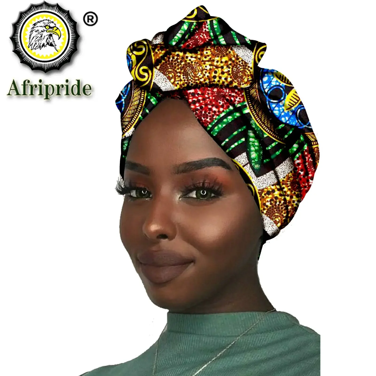 Nueva africana, diadema para mujer, tela de cera de algodón, pañuelo tradicional para la cabeza, turbante, cera de algodón puro AFRIPRIDE S001