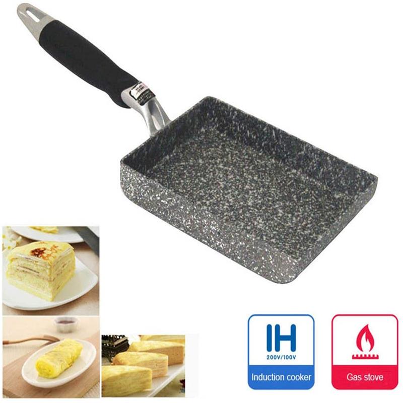 Japanse Stijl Omelet Tamagoyaki Thuis Ontbijt Aluminium Koekenpan Keuken Non-stick Maifanite Steen Kleine Koken Tool