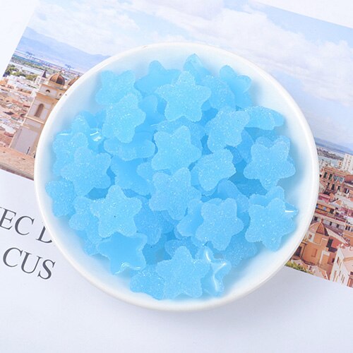 Happy Monkey Slime Supplies DIY Resin Star Candy Slices Slime Charms Addition for Fluffy Clear Crystal Slime Clay In Stock: Blue 20pcs