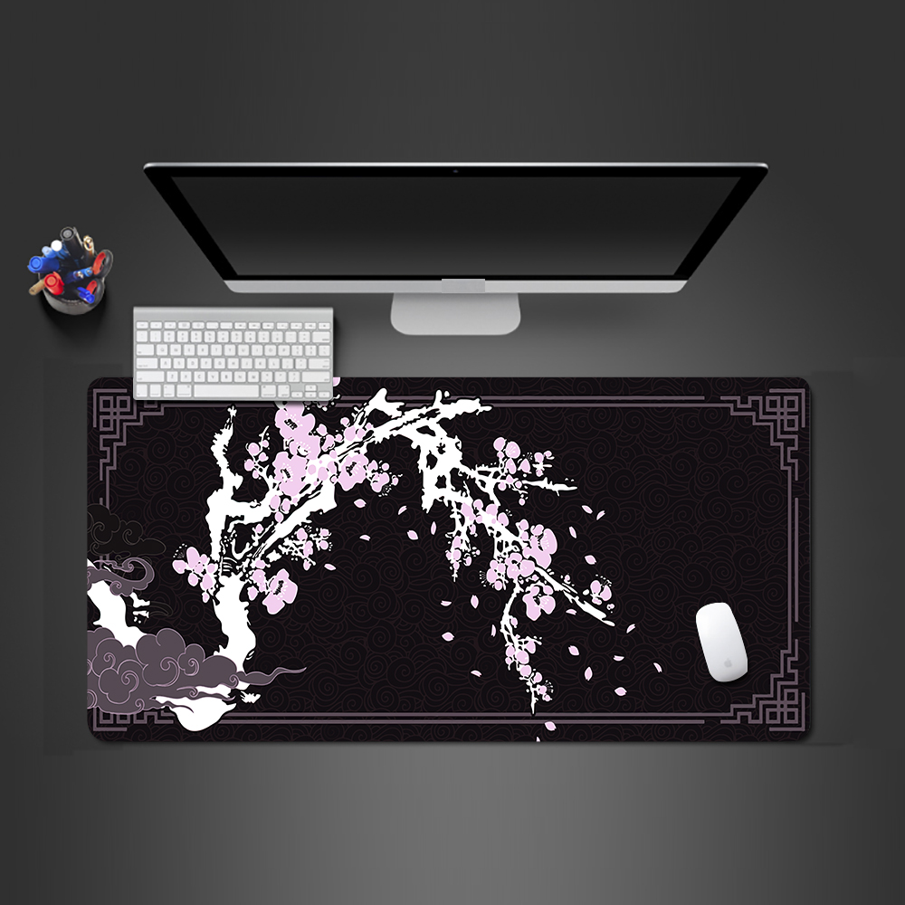 Mouse Pad Japanese Style Larger Mousepad Flower Xxl Gaming Keyboard Computer Desk Mat Accessories Game Mause Ped Office Carpet: Red
