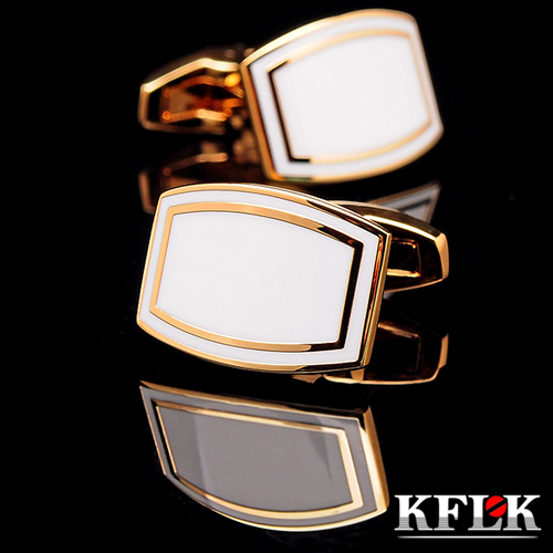 KFLK Luxury shirt cufflinks for mens Brand cuff buttons Gold cuff link Black abotoadura Jewelry