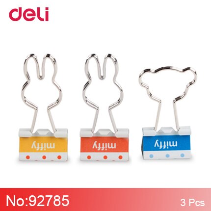 M&G miffy 19/25mm metal binder clips cartoon paper clips supply office clerical clamps Chancellory pinzas: 92785-3