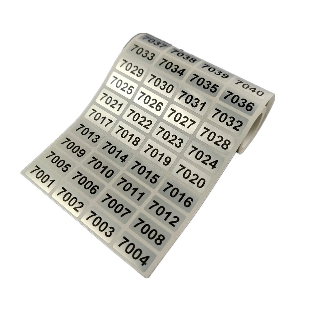 1000 etiketten Fortlaufende Nummer Inventar Lagerung Aufkleber Wasserdicht 20mm x 10mm 001 zu 10000 Für Wahl