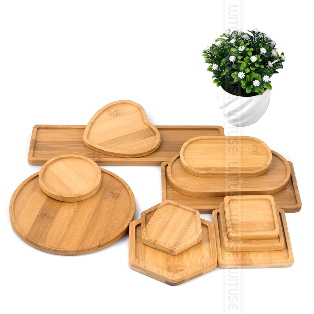Wituse 12 stile blomsterkasser underkop keramisk sukkulent plantepotte potter bambus stativ desktop geometri glaseret vase bambus bakke