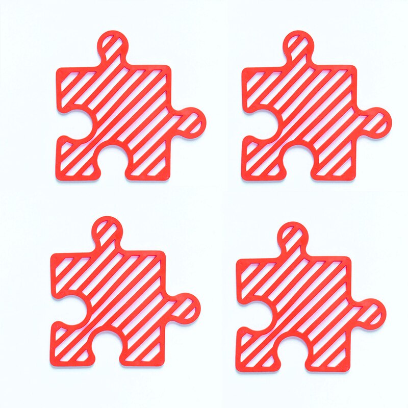 Puzzel Creatieve Siliconen Coaster,4-Kleur Diy Splic Antislip Hittebestendig -Schoon Leuke Placemat, home Kitchen Bar Tafel Matten.: Coaster C