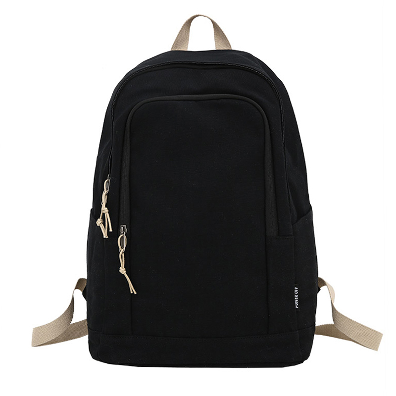 Vrouwen Rugzak Canvas Student Schooltas Voor Tiener Meisjes Unisex Laptop Rugzak Vrouwelijke Reizen Rugzakken Boek Tas: Black