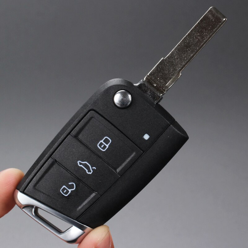 3 Button Black Car Remote Control Flip Folding Key Replacement Shell Suit For Volkswagen Lamando Golf Skoda Octavia Key Shell