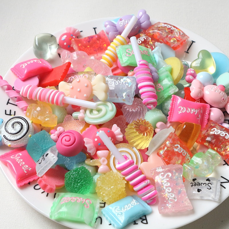 50 Stuks Home Decoratie Kerst Kawaii Resin Plaksteen Cabochons Scrapbooking Leuke Candy Craft Diy Accessoires