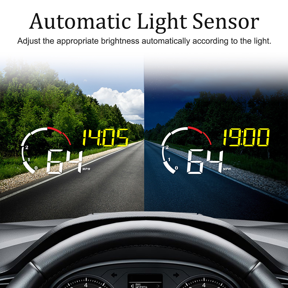 Car-styling M10 A100 Windshield Projector OBD2 Overspeed Warning Universal Intelligent Alarm System Car HUD Display