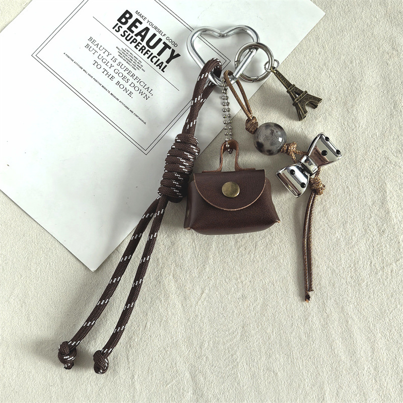 Ins Sweet Cool Style Bag Hanging Decoration Phone Case Pendant Keychain Decoration Hanging Chain Bag Accessorie: Rose Gold