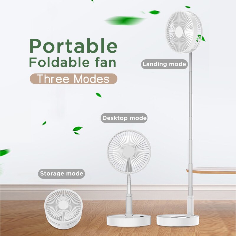 Portable USB Fans Telescopic Foldable USB 7200mAh Rechargeable Fan Air Cooler Holder Tablet Phone Desktop Stand