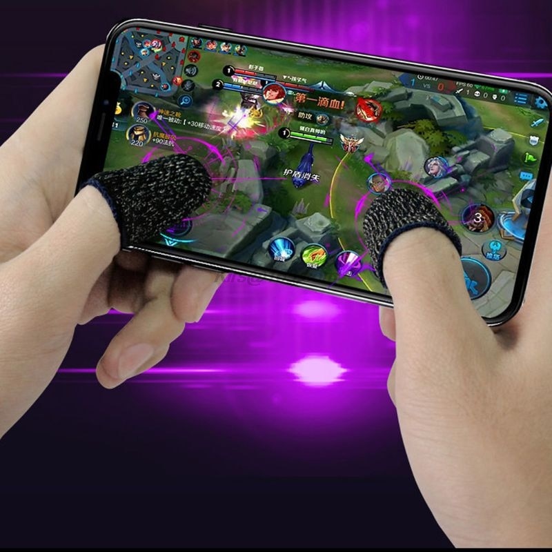 1 paar Schweiß-Proof Gestrickte Stoff Finger Abdeckung Spiel Touchscreen Finger Ärmeln