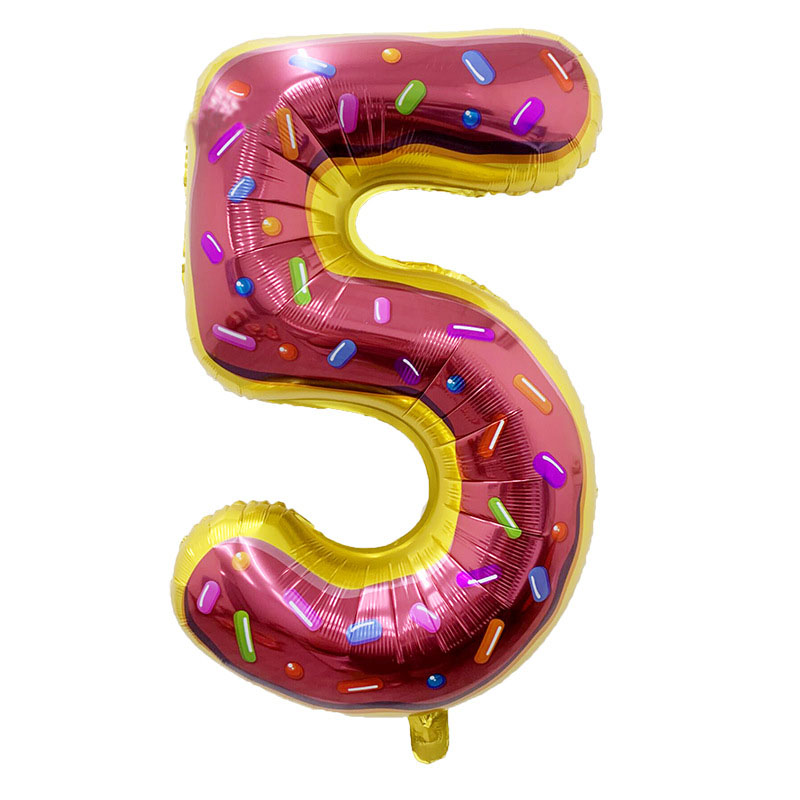 32 Inch Doughnut Number Balloons Digit Helium Balloon Birthday Party Wedding Anniversary Decorations Figure Ballon: Marble