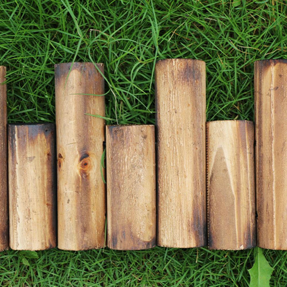Anti-Corrosion Wood Log Lawn Grass Edging Garden Flower Bed Border Fence Decor