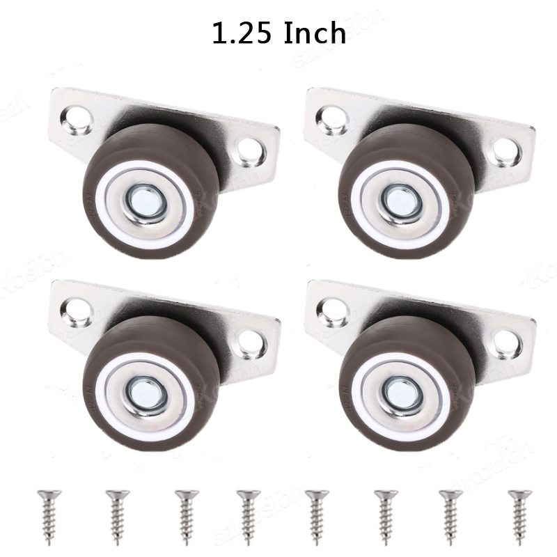 4 Stück 1/1,25 Zoll seitlich montierte Rollen, geräuschlose TPR-Gummiräder, Unterbett-Schubladenrolle für Möbel, Küchenschrank, Tisch: YELLOW