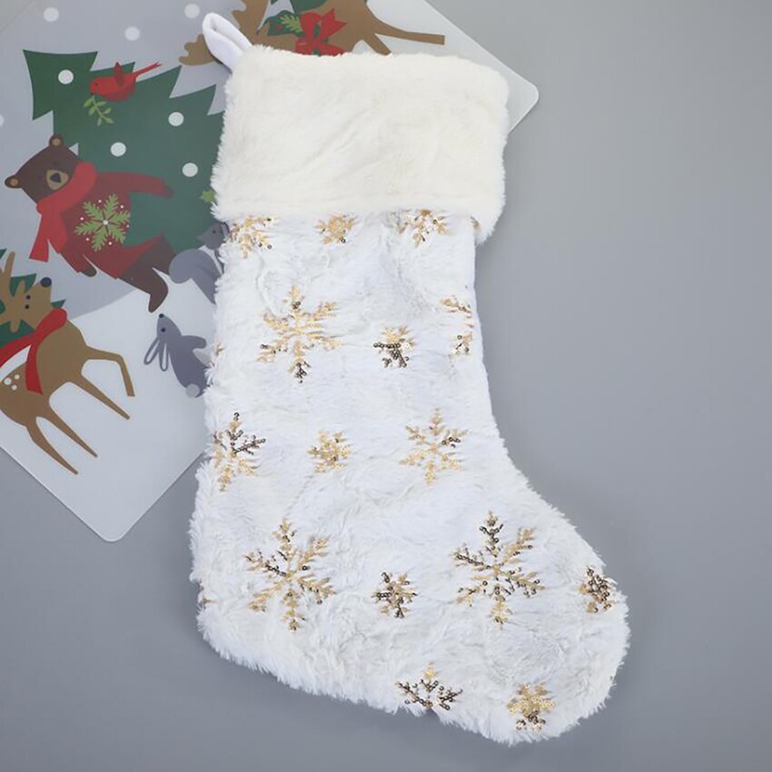 1Pc Winter Kerst Kousen Sequin Kerst Sokken Jaar Sokken Party Decoratie Vrouwen Kinderen Santa Kous