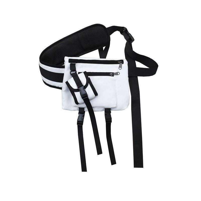 Multifunctionele Mode Crossbody Tassen Waterdicht Nylon Borst Pack Hip Hop Stijl Zwart Messengers Schoudertas Streetwear: WHITE