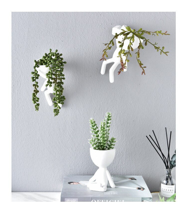 Bloempot decoratie portretkunst witte bloempot abstract beeldhouwwerk bloemstuk woonkamer zachte decoratie decoratie
