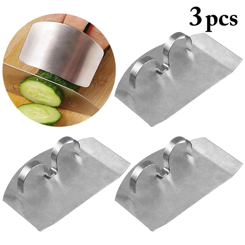 5Pcs Safety Practical Finger Protection Tool Stainless Steel Hand Protector Finger Guard Protect Finger Hand Not To Hurt: 3pcs