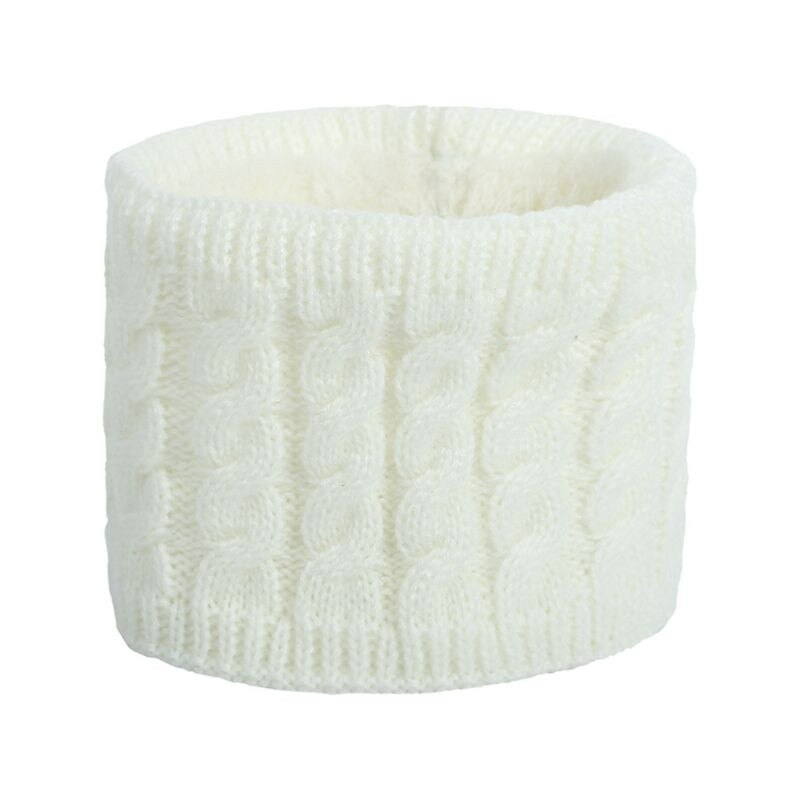 Herfst Winter Baby Sjaal Warm Haak Kinderen Halswarmer Kraag Fluwelen Dikke Effen Kleur Kids Meisje Jongen Sjaals: white