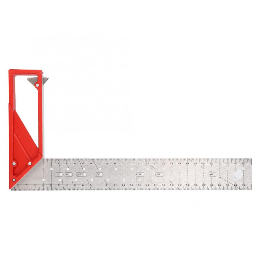 Herramientas de carpintero, Regla De Ángulo Recto de acero inoxidable de 30cm, 45/90, herramienta de medición cuadrada para múltiples fines