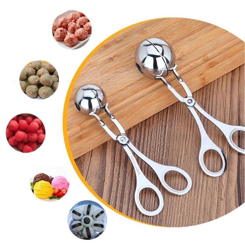 2 Sizes DIY Fish Meat Rice Ball Stainless Steel Maker Convenient Meatball Maker Stainless Steel Stuffed Meatball Clip 100gB